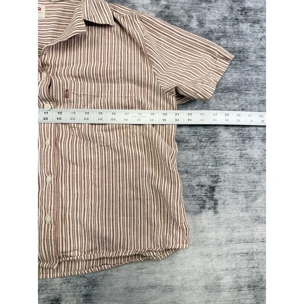 Levi's Women's Aiden Short Sleeve Button Front Shirt Sz Sm Boxy Lagenlook Boho